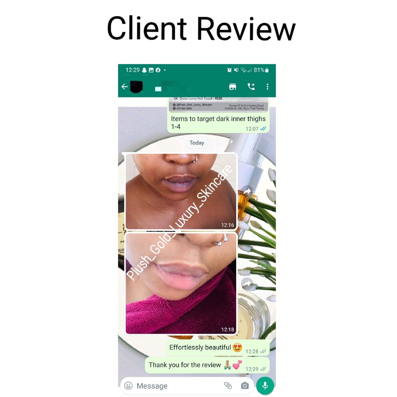 plush_gold_luxury_skincare client reviews